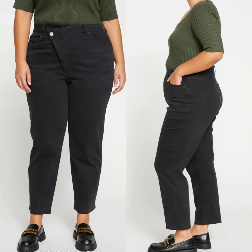 Universal Standard Katie High Rise Crossover Jeans - Broken Black - Picture 5 of 13